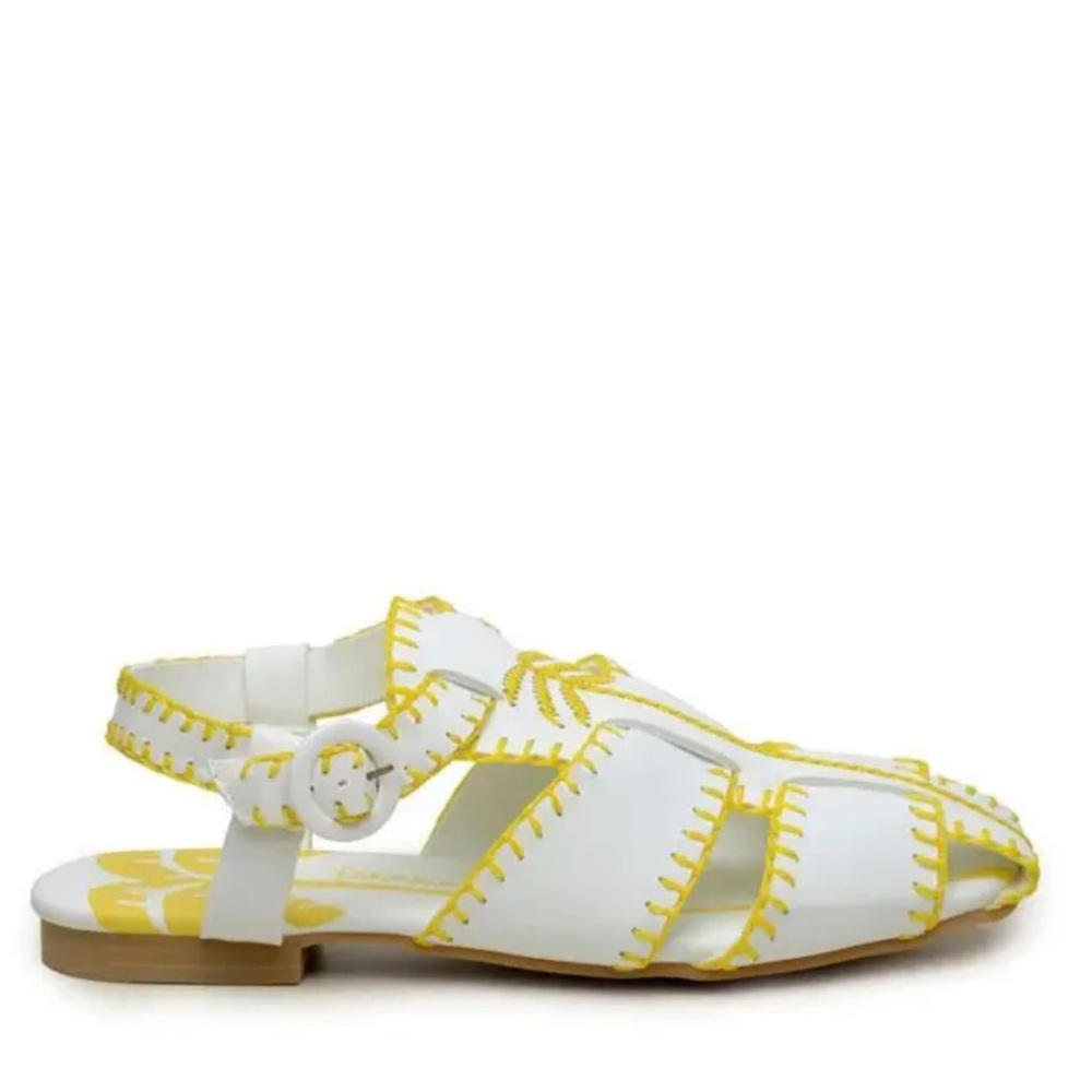 NWT‼️FARM RIO Yellow Palm Tree Sandal
